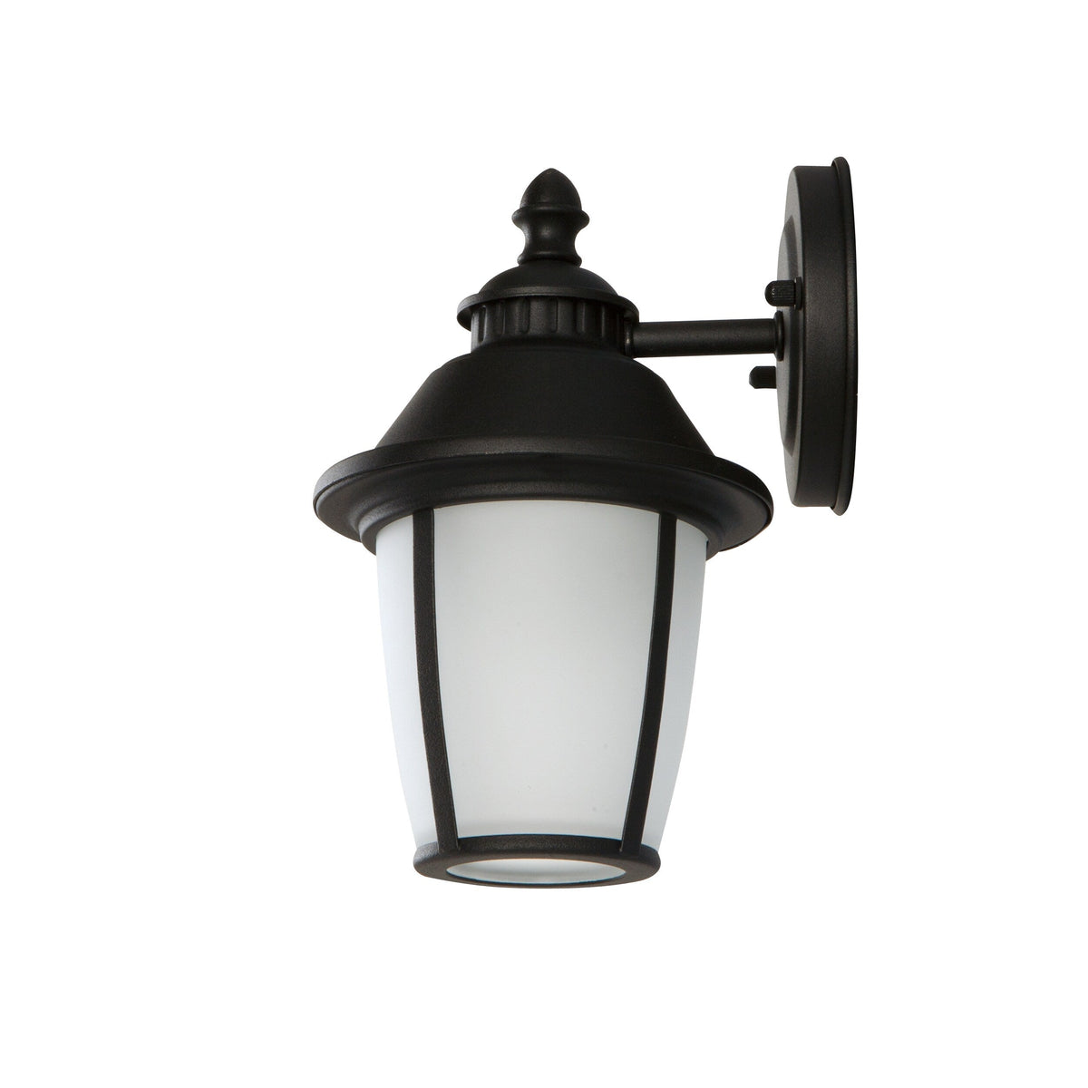 Portfolio Camforth 9.12-in H Matte Black Integrated LED Outdoor Wall Lantern, Hardwired