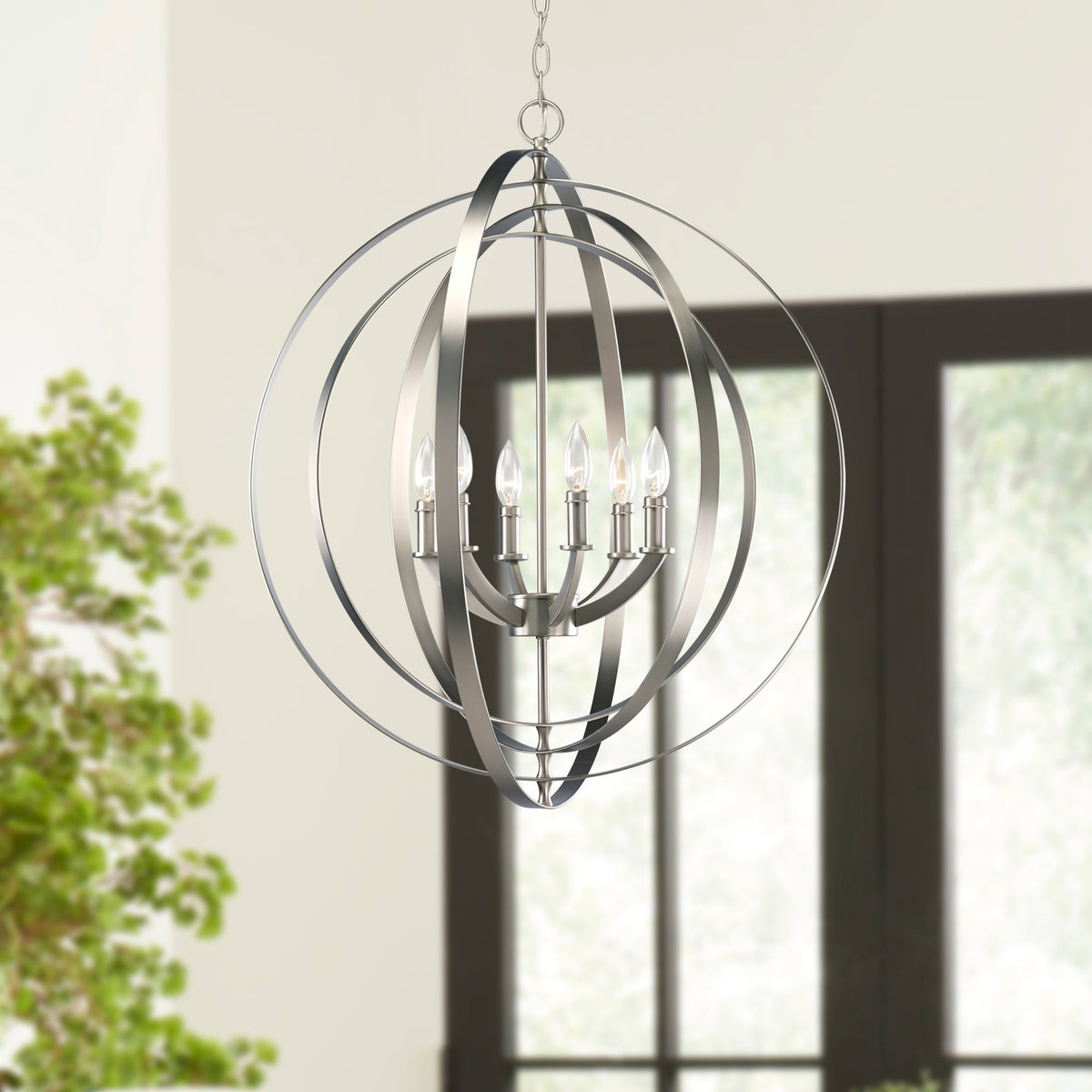 Progress Lighting Equinox 6-Light Gray Transitional Chandelier