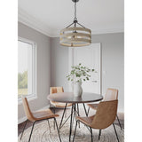 Progress Lighting Gulliver 4-Light Graphite Farmhouse Drum Medium Hanging Pendant Light