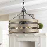 Progress Lighting Gulliver 4-Light Graphite Farmhouse Drum Medium Hanging Pendant Light
