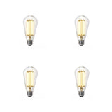 Feit Electric 60-Watt Equivalent ST19 Dimmable LED Clear Glass Vintage Edison Light Bulb With Straight Filament Soft White (4-Pack)