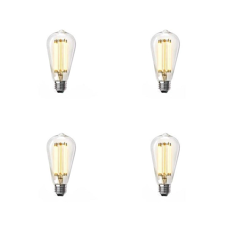 Feit Electric 60-Watt Equivalent ST19 Dimmable LED Clear Glass Vintage Edison Light Bulb With Straight Filament Soft White (4-Pack)