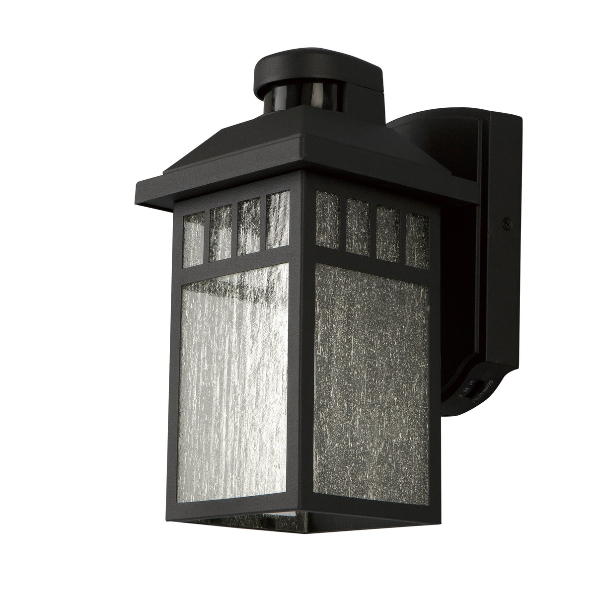 Portfolio Thorsen 11.5-in H Black Motion Sensor Dusk-to-Dawn Outdoor Wall Lantern, E26, 6-in W x 8-in D