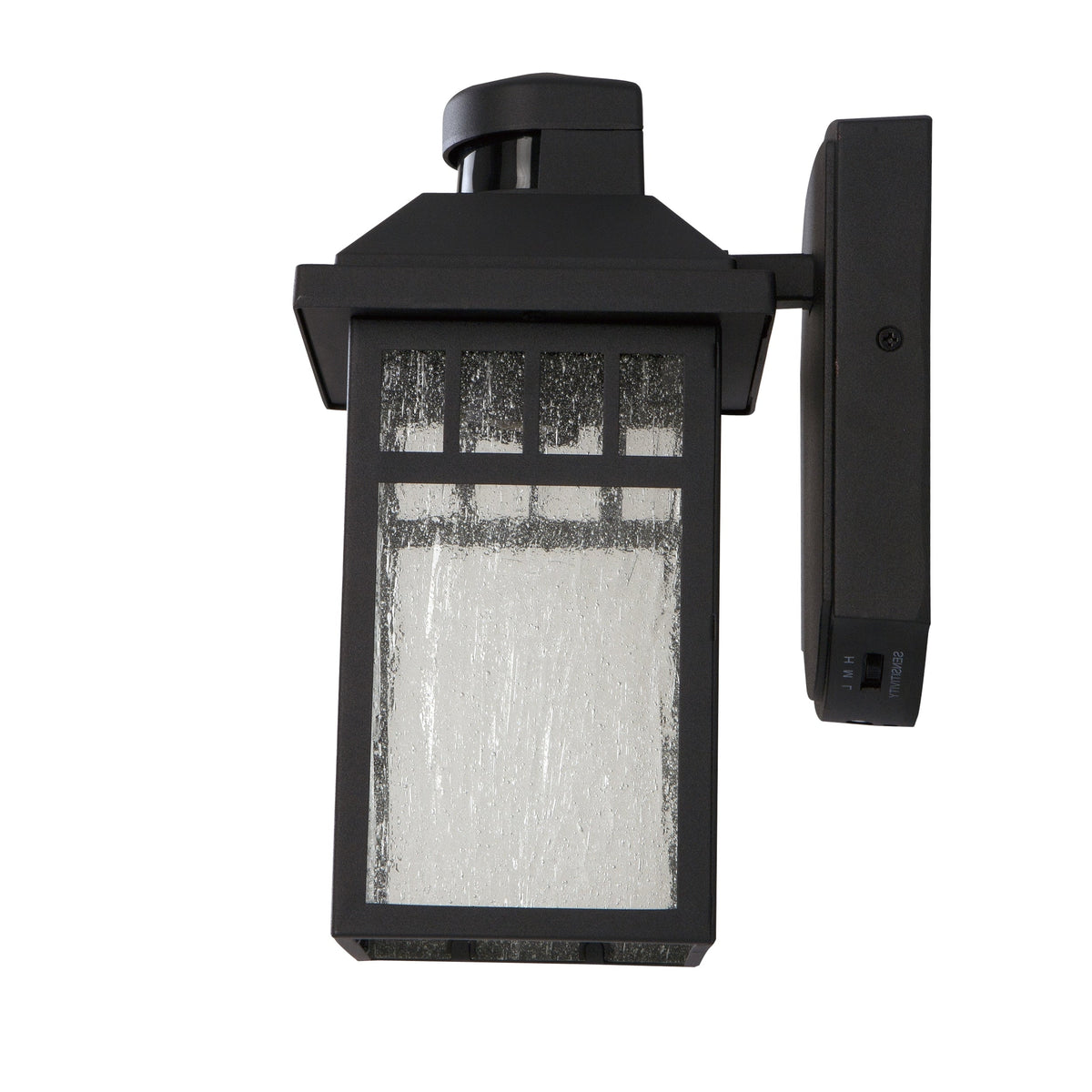 Portfolio Thorsen 11.5-in H Black Motion Sensor Dusk-to-Dawn Outdoor Wall Lantern, E26, 6-in W x 8-in D