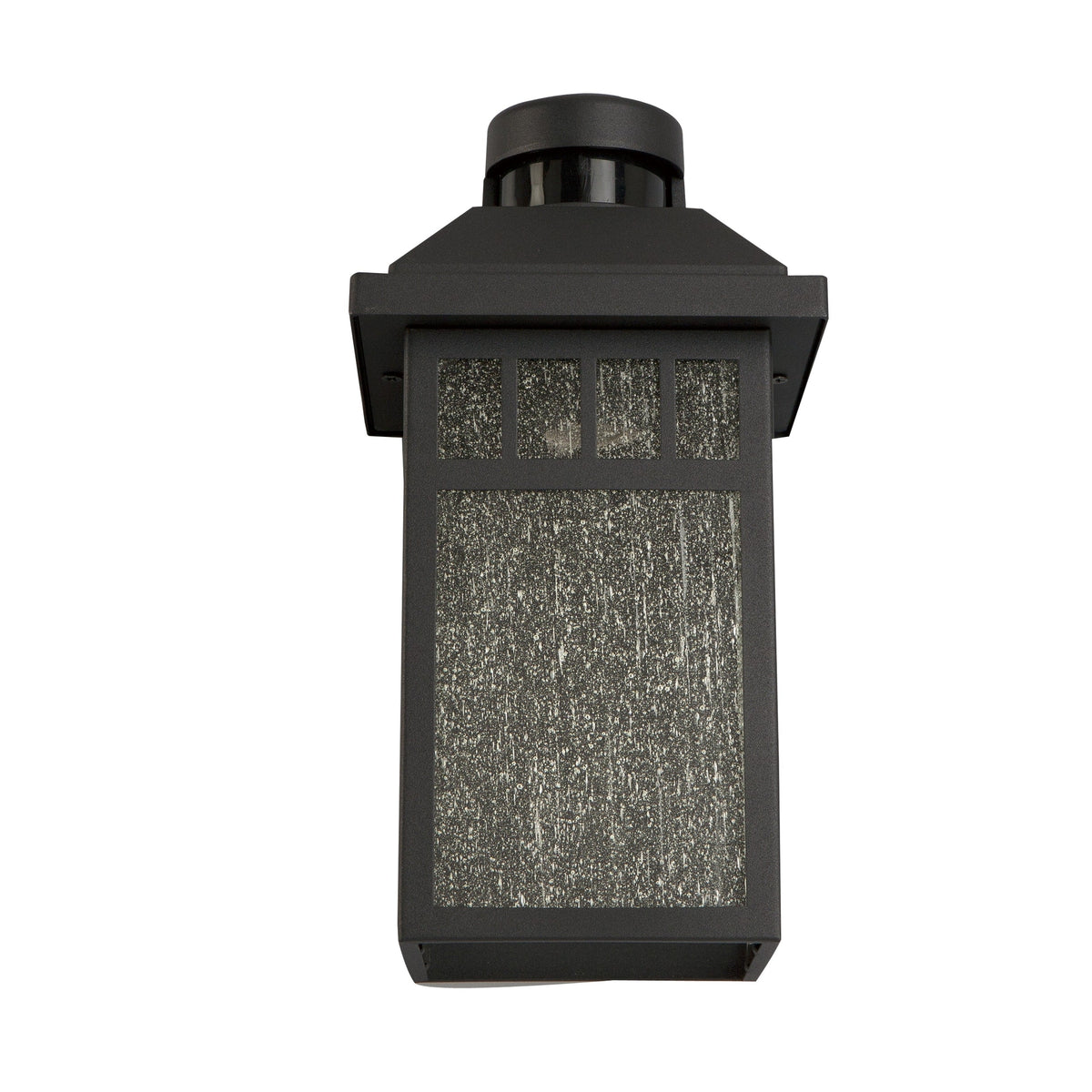 Portfolio Thorsen 11.5-in H Black Motion Sensor Dusk-to-Dawn Outdoor Wall Lantern, E26, 6-in W x 8-in D