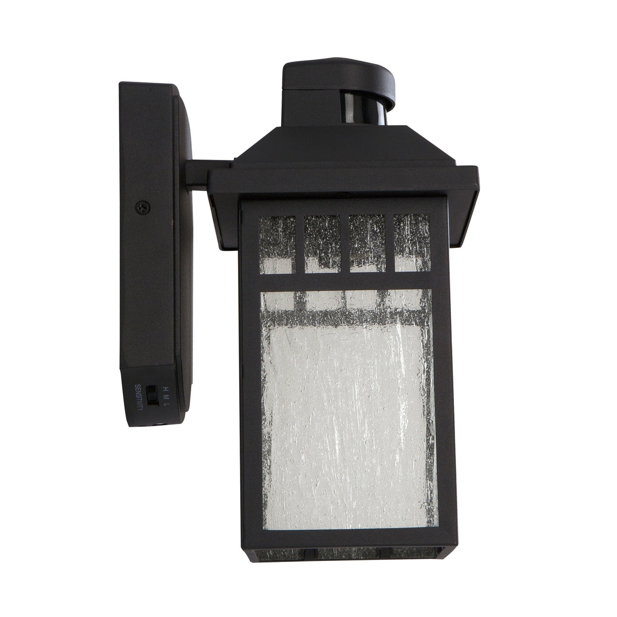 Portfolio Thorsen 11.5-in H Black Motion Sensor Dusk-to-Dawn Outdoor Wall Lantern, E26, 6-in W x 8-in D