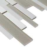 Elida Ceramica 6-in x 6-in Glass Linear Mosaic Tile Sample