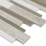 Elida Ceramica 3-in x 12-in Linear Mosaic Tile Sample, Marble/Natural Stone