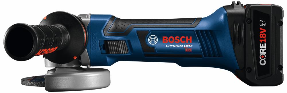 Bosch 4.5-in CORE18V Sliding Switch Brushless Cordless Angle Grinder Kit with 1 Battery and Charger