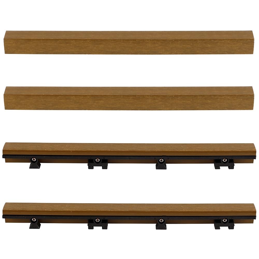 NewTechWood 1-in x 12-in 4-Pack Peruvian Teak Prefinished Composite Deck Tile (1-sq ft)