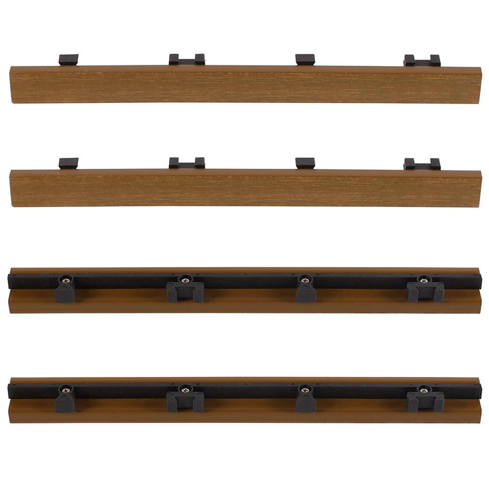 NewTechWood 1-in x 12-in 4-Pack Peruvian Teak Prefinished Composite Deck Tile (1-sq ft)