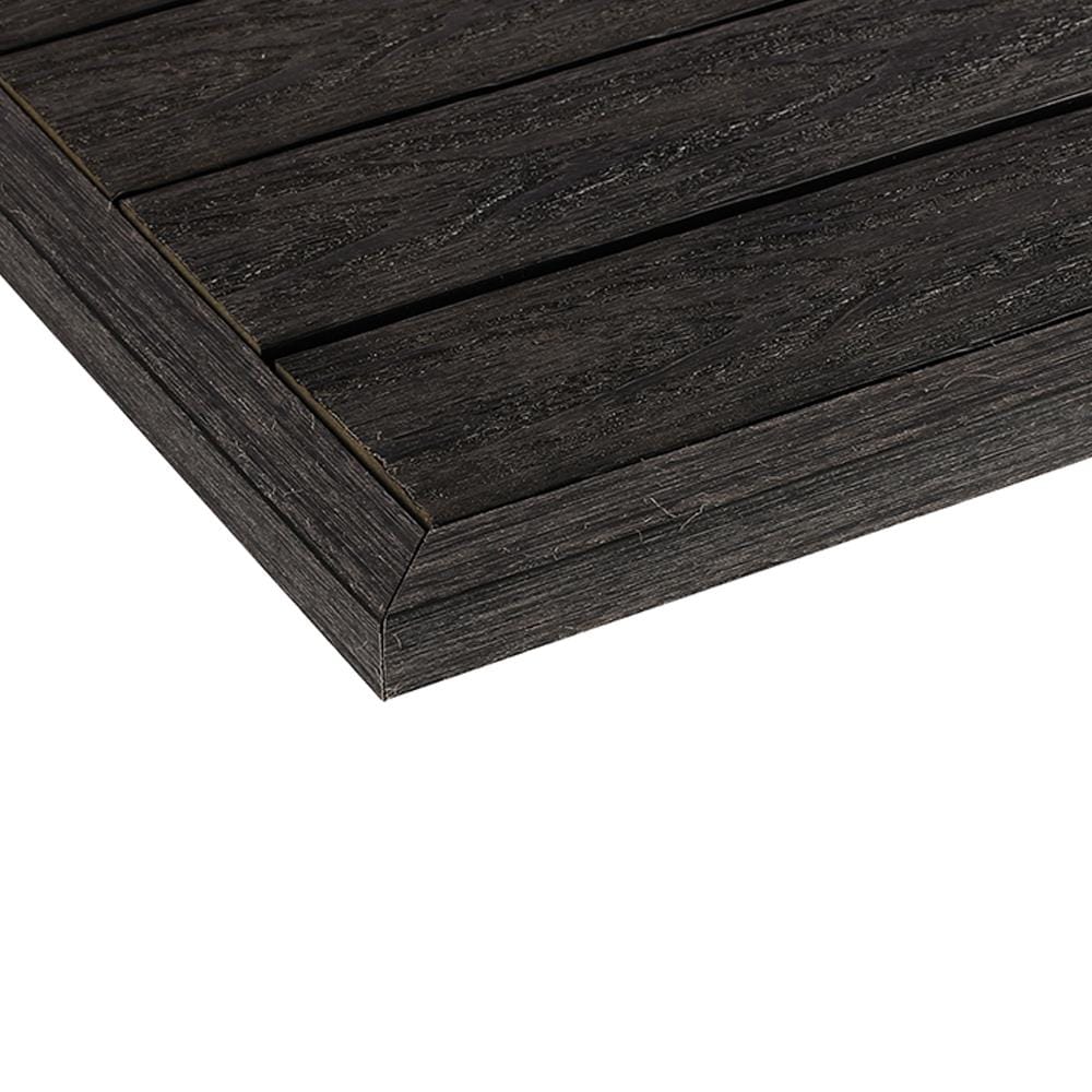 NewTechWood 1-in x 12-in 2-Pack Hawaiian Charcoal Prefinished Composite Deck Tile (0.5-sq ft)