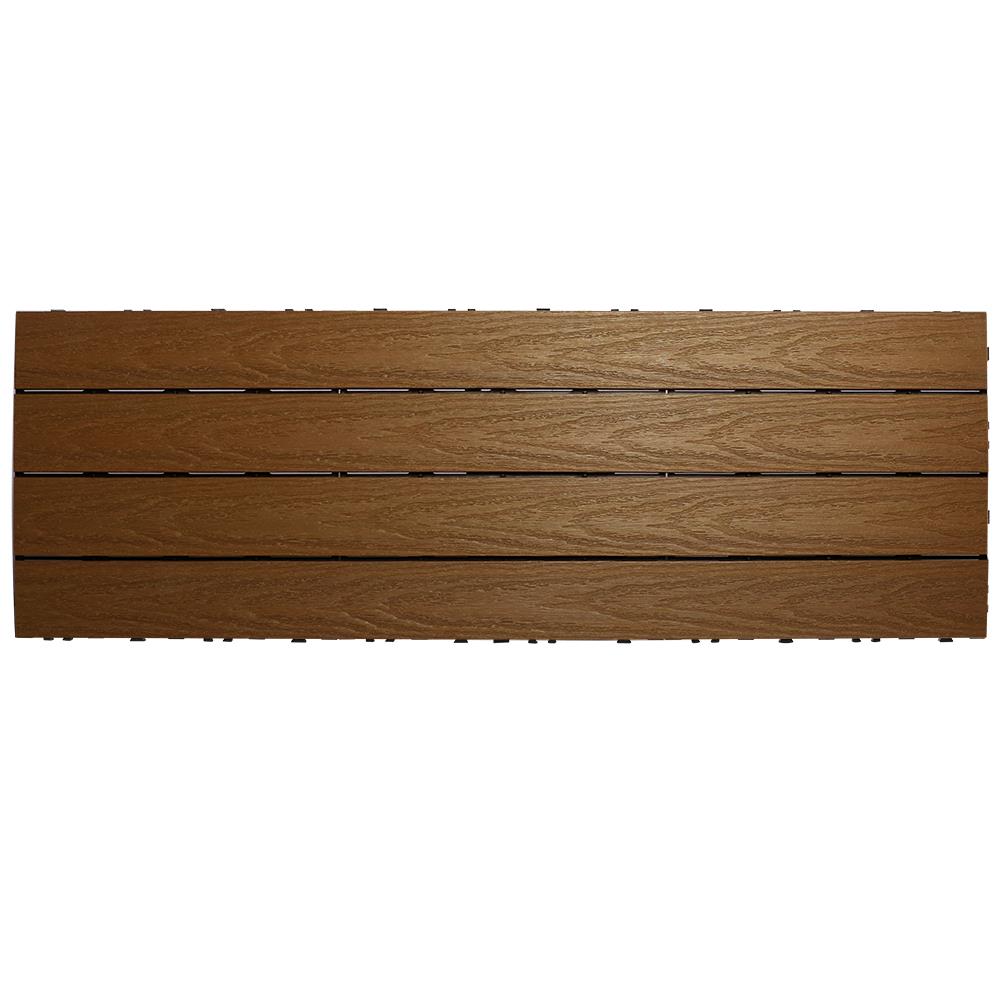 NewTechWood 36-in x 12-in 5-Pack Peruvian Teak Prefinished Composite Deck Tile (15-sq ft)