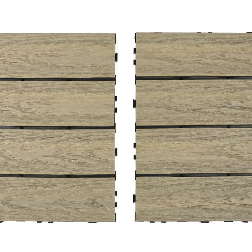 NewTechWood 24-in x 12-in 10-Pack Roman Antique Prefinished Composite Deck Tile (20-sq ft)
