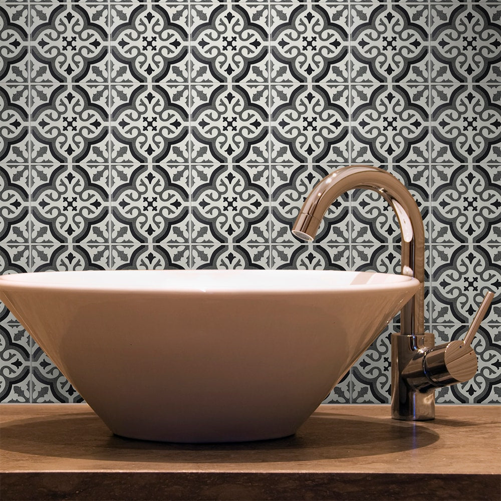 Elida Ceramica Lolita Deco Squares 6-in x 6-in Matte Porcelain Encaustic Floor & Wall Tile