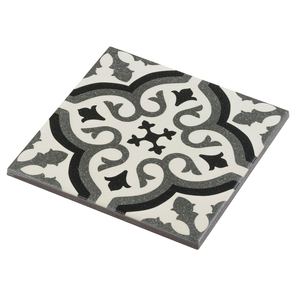 Elida Ceramica Lolita Deco Squares 6-in x 6-in Matte Porcelain Encaustic Floor and Wall Tile, 0.239-sq ft Piece