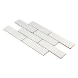 Elida Ceramica Harmony White Subway 12-in x 15-in Glazed Ceramic Brick Mosaic Wall Tile