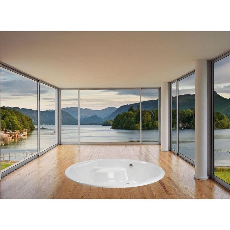 Allegra 6.23 ft. Acrylic Round Drop-In Non-Whirlpool Bathtub in White
