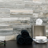 Elida Ceramica Ledgewood Stone 12-in x 24-in Glazed Porcelain Linear Wood Look Wall Tile