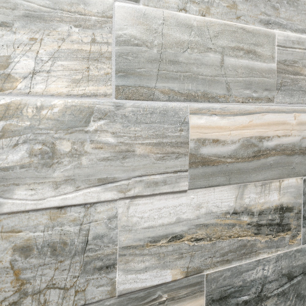 Elida Ceramica Ledgewood Stone 12-in x 24-in Glazed Porcelain Wood-Look Linear Floor & Wall Tile, 2.26-sq ft Piece