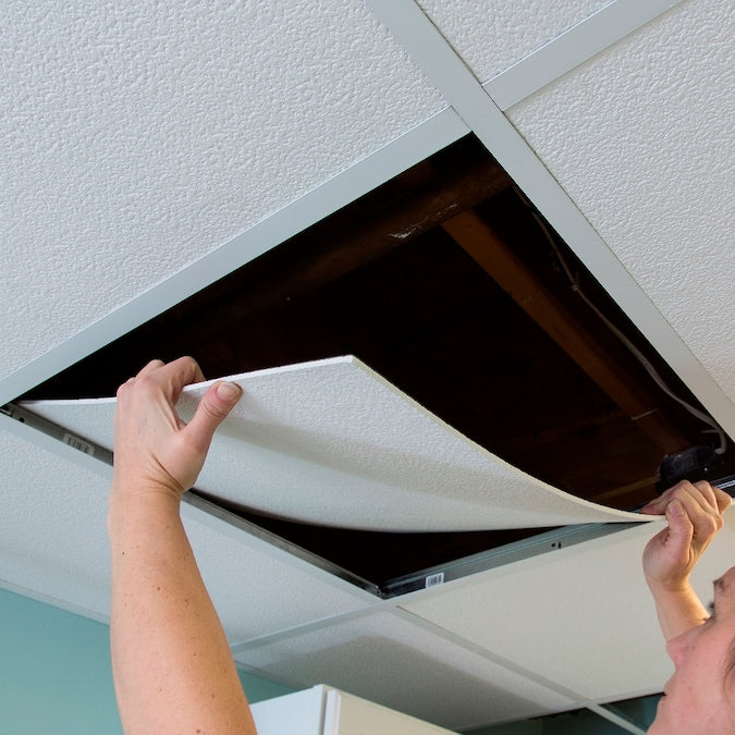 Genesis 2-ft x 2-ft Stucco Pro Revealed Edge White PVC Drop Ceiling Tile (1-Pack, 4-sq ft / Case)