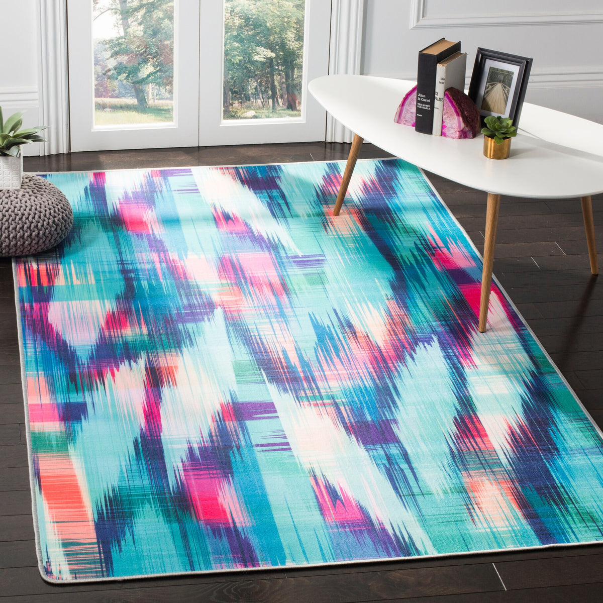 Safavieh Daytona 5 x 8 Turquoise/Fuchsia Indoor Abstract Area Rug