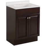 Project Source 24-in Java Single Sink Bathroom Vanity with White Cultured Marble Top