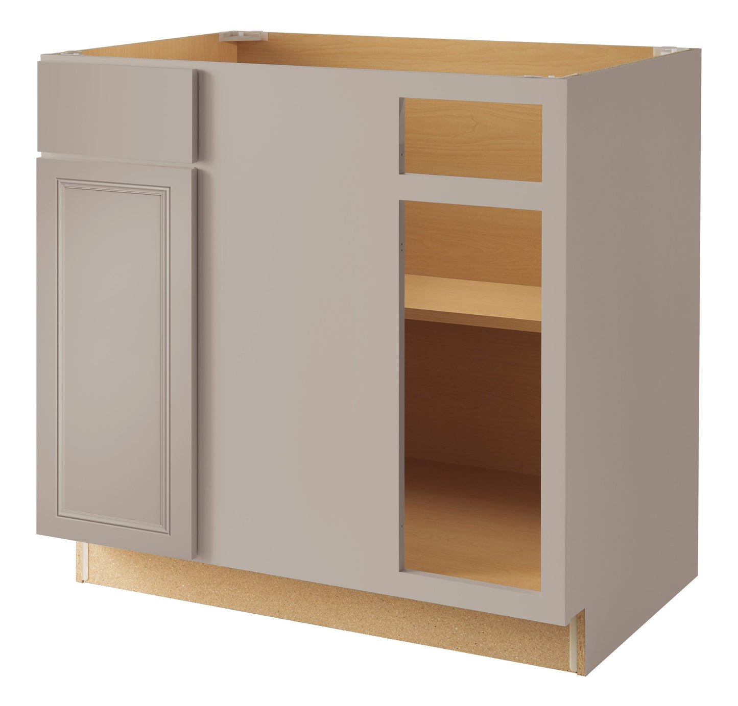 Diamond NOW Wintucket 36-in W x 35-in H x 23.75-in D Cloud Gray Blind 1-Drawer Corner Base Fully Assembled Cabinet (Recessed Panel Square Style)