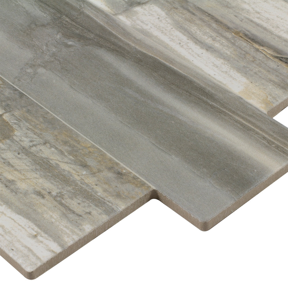 Elida Ceramica Ledgewood Stone 12-in x 24-in Glazed Porcelain Linear Wood Look Wall Tile