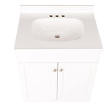 Project Source 24-in White Shaker Single Sink Bathroom Vanity with White Cultured Marble Top