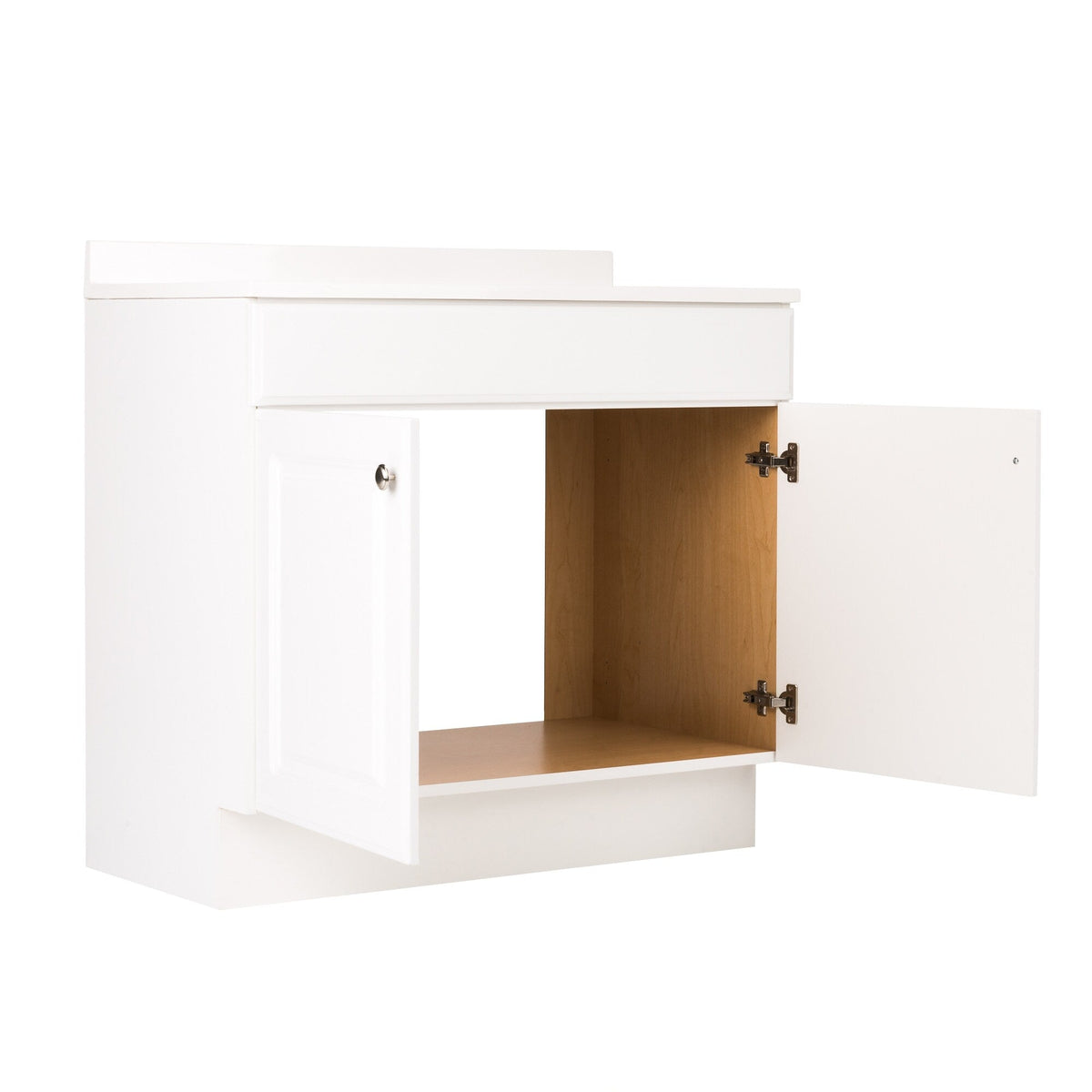 Project Source 36.5-in White Single Sink Bathroom Vanity with White Cultured Marble Top
