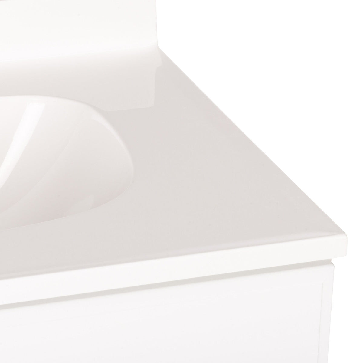 Project Source 24-in White Raised Panel Single Sink Bathroom Vanity with White Cultured Marble Top