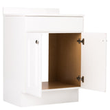 Project Source 24-in White Raised Panel Single Sink Bathroom Vanity with White Cultured Marble Top