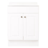 Project Source 24-in White Raised Panel Single Sink Bathroom Vanity with White Cultured Marble Top