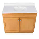 Project Source 36.5-in Golden Single Sink Bathroom Vanity with White Cultured Marble Top
