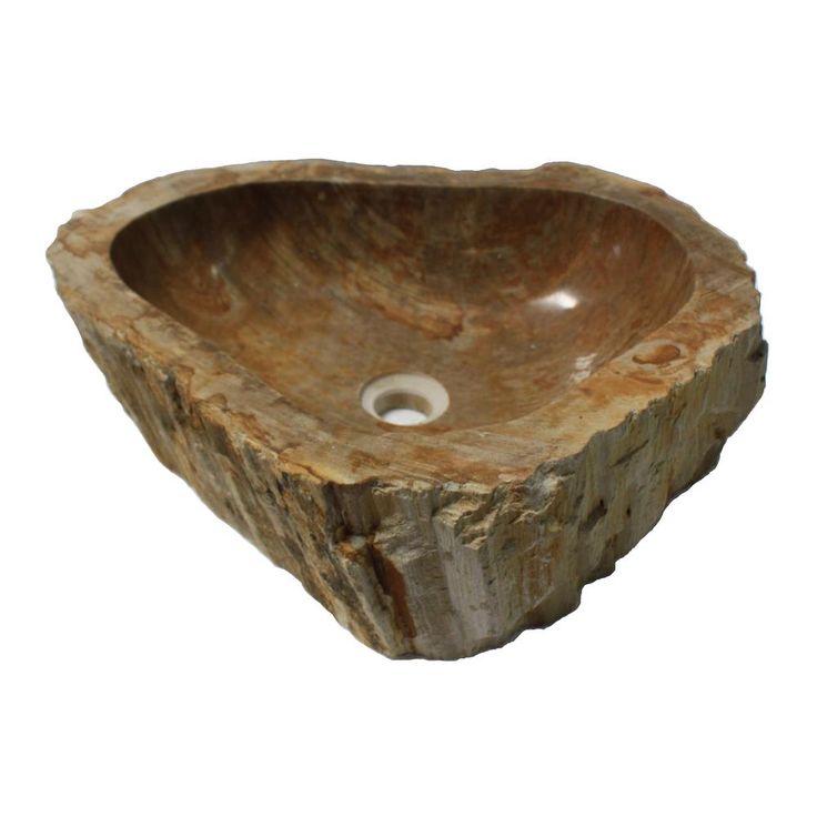Eden Bath Natural Stone Mid-Sized Vessel Sink in Petrified Wood