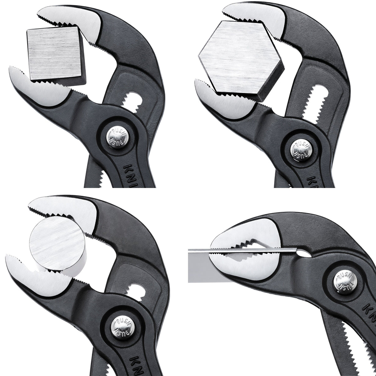 KNIPEX Cobra 3-Pack Tongue & Groove Plier Set, 7-1/4 in, 10 in, 12 in