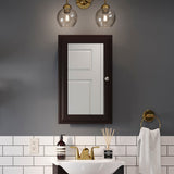 Style Selections 15.75-in x 25.75-in Surface/Recessed Mount Java Mirrored Medicine Cabinet