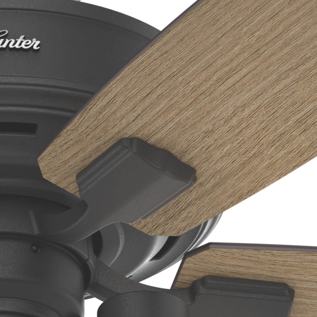 Hunter Lincoln Edison Style LED 52-in Matte Black Indoor Ceiling Fan with Light Kit, 5-Blade