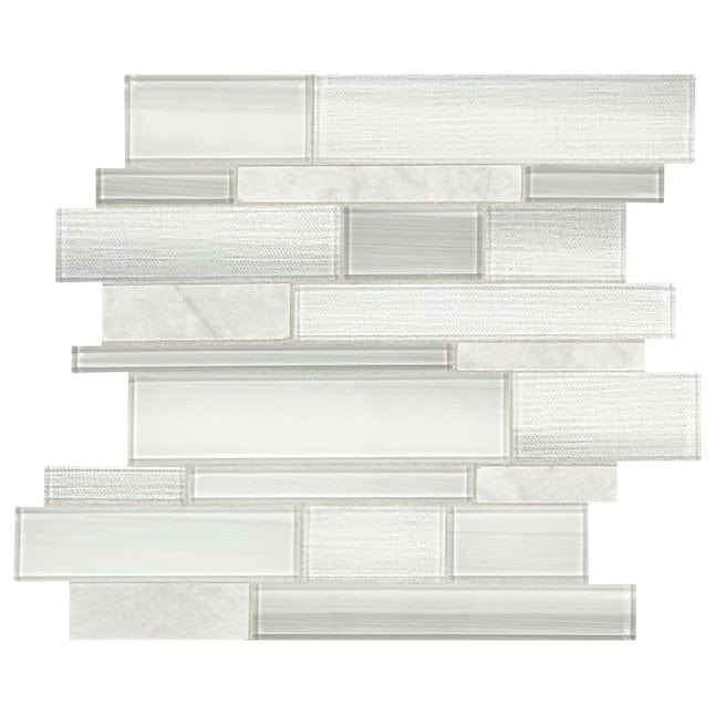 American Olean Cole Point Cloud White 12-in x 14-in Polished Natural Stone Linear Wall Tile (1-sq. ft/ Piece)