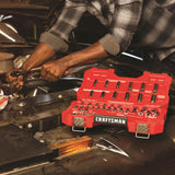 CRAFTSMAN 51-Piece Standard (SAE) and Metric Combination Gunmetal Chrome Mechanics Tool Set with Hard Case, 3/8-in Drive