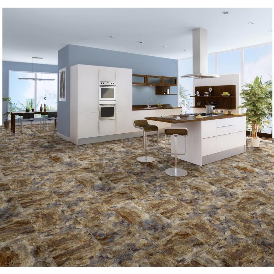 Congoleum DuraStone Elements 10-Piece 16-in x 16-in Groutable Ember Glue (Adhesive) Luxury Vinyl Tile