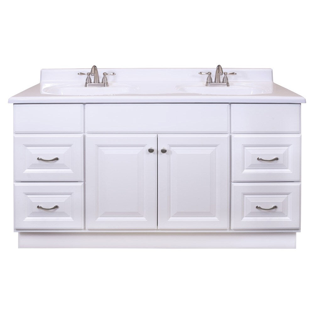 Project Source 60-in White Bathroom Vanity Cabinet (Base Only)