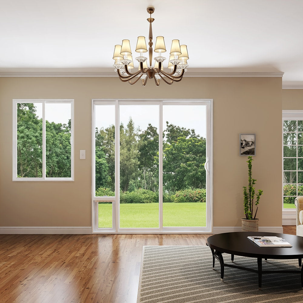 JELD-WEN 72-in x 80-in Vinyl Sliding, Left-hand sliding – installed room view