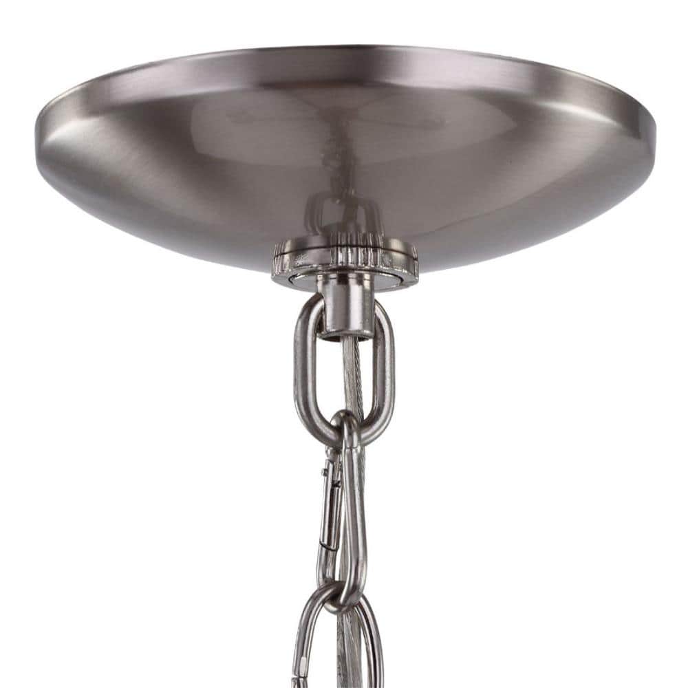 Project Source Fallsbrook 5-Light Brushed Nickel Traditional Chandelier, 22.44-in W x 16.54-in H