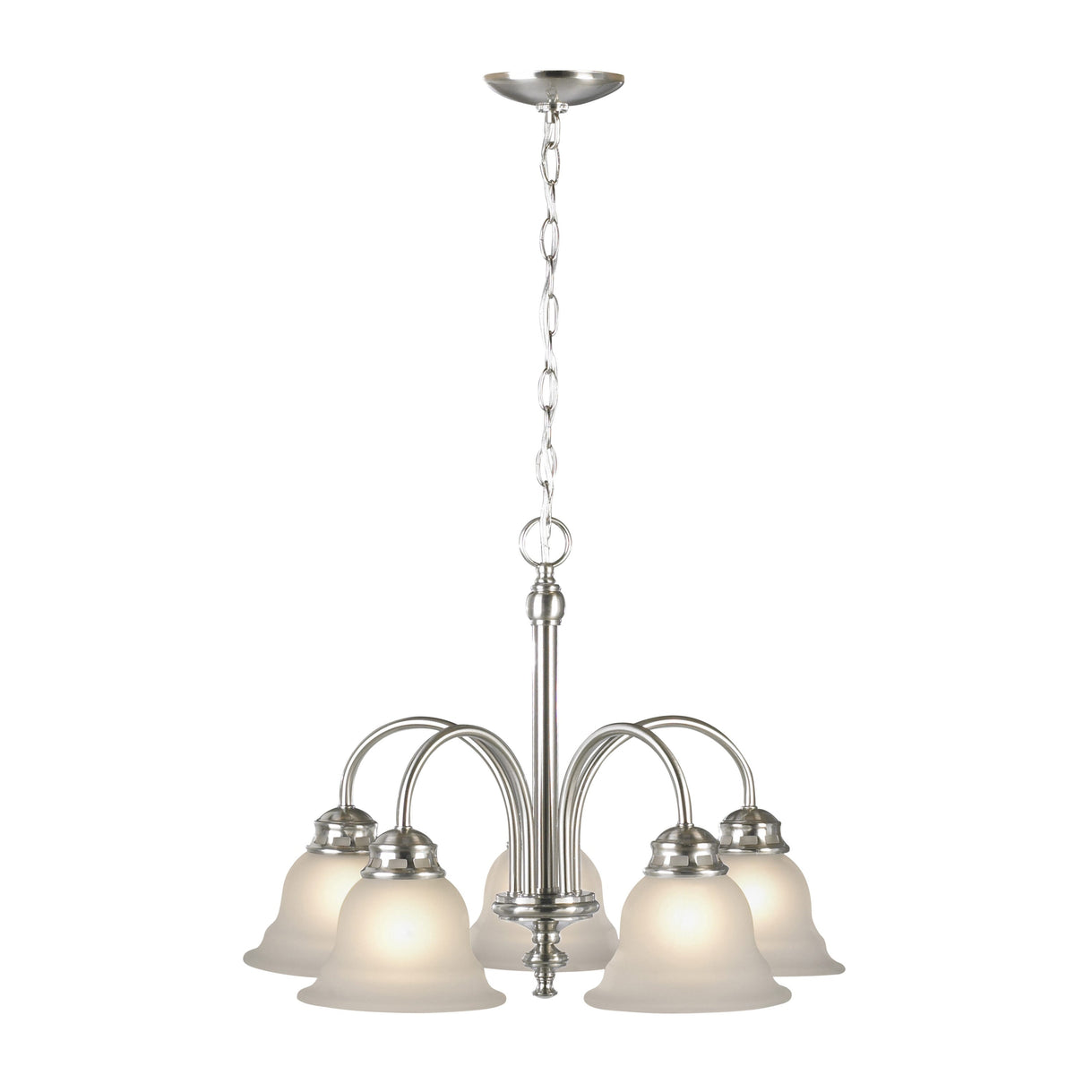 Project Source Fallsbrook 5-Light Brushed Nickel Traditional Chandelier, 22.44-in W x 16.54-in H