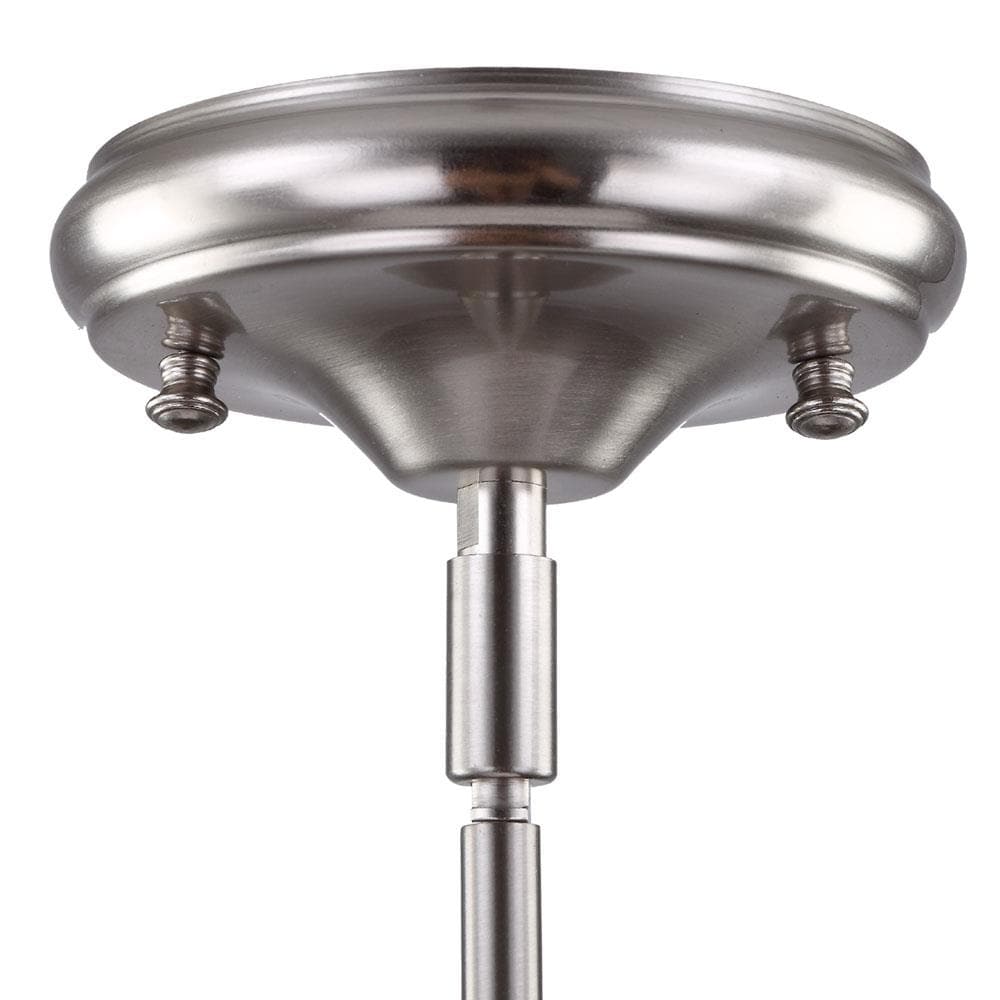 Project Source Fallsbrook Brushed Nickel Traditional Etched Glass Bell Pendant Light, 6.89-in W x 45.57-in H