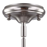 Project Source Fallsbrook Brushed Nickel Traditional Etched Glass Bell Pendant Light, 6.89-in W x 45.57-in H