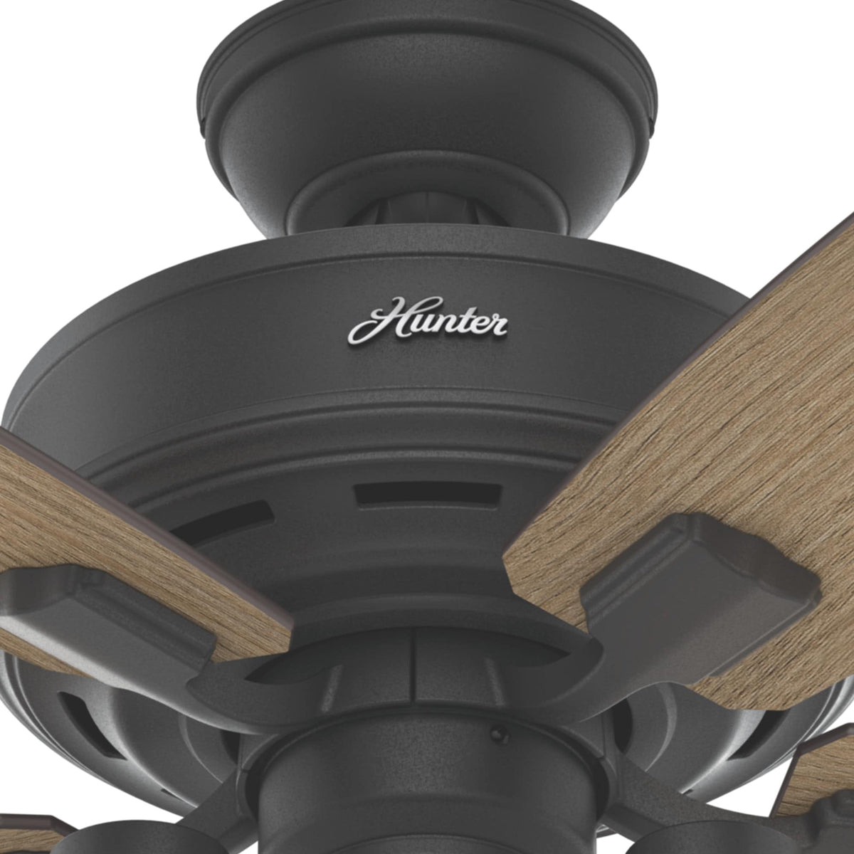 Hunter Lincoln Edison Style LED 52-in Matte Black Indoor Ceiling Fan with Light Kit, 5-Blade