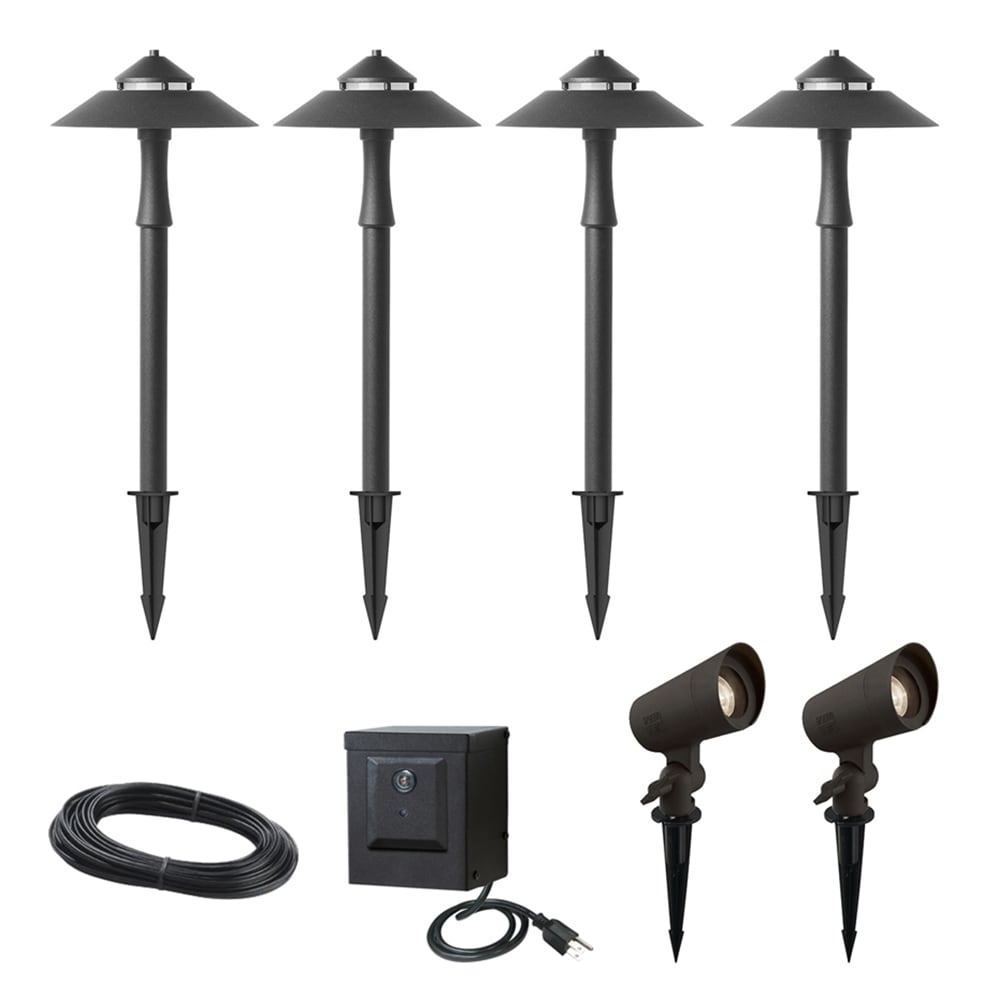 Portfolio 13.8-Watt Special Textured Bronze Low Voltage Integrated LED Path Light Kit